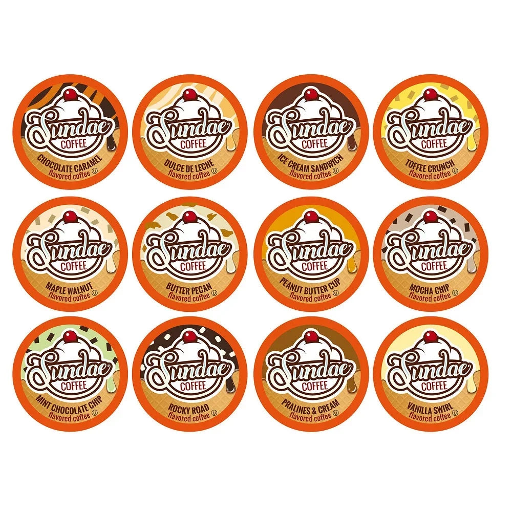 Sundae Keurig 48 K-Cup Variety Coffee K-Cups Flavored Brewers Cream Pack for Ice