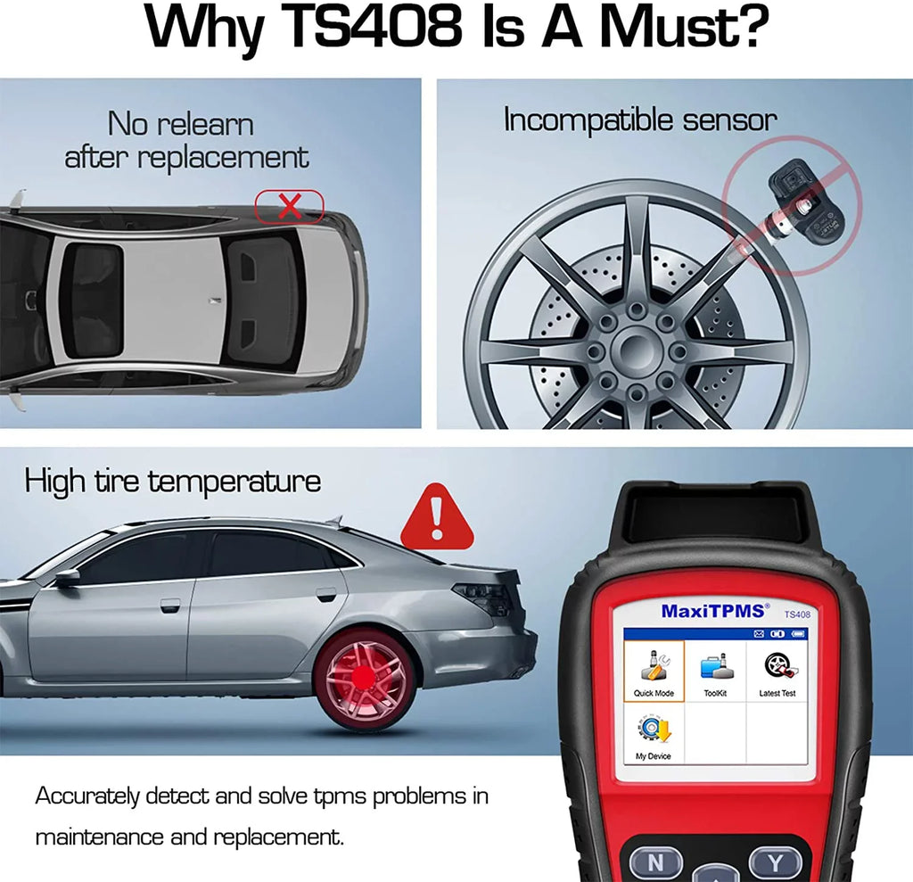 Tool Program, Reset, Key Relearn Fob TS408, Sensor Testing Autel TPMS Activation, TPMS