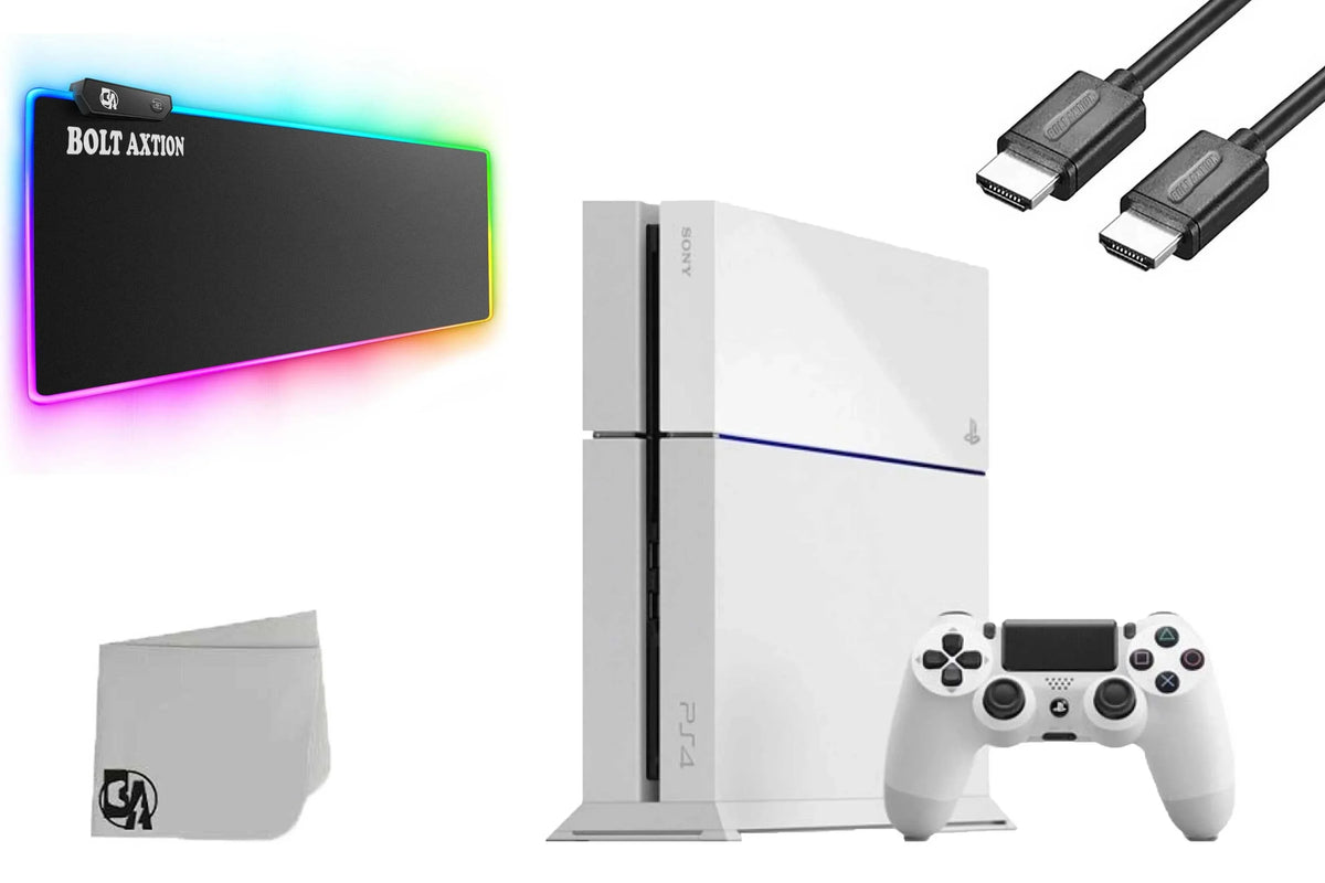 White Used with PlayStation 500GB Console BOLT Gaming AXTION Gaming Mat Bundle 4