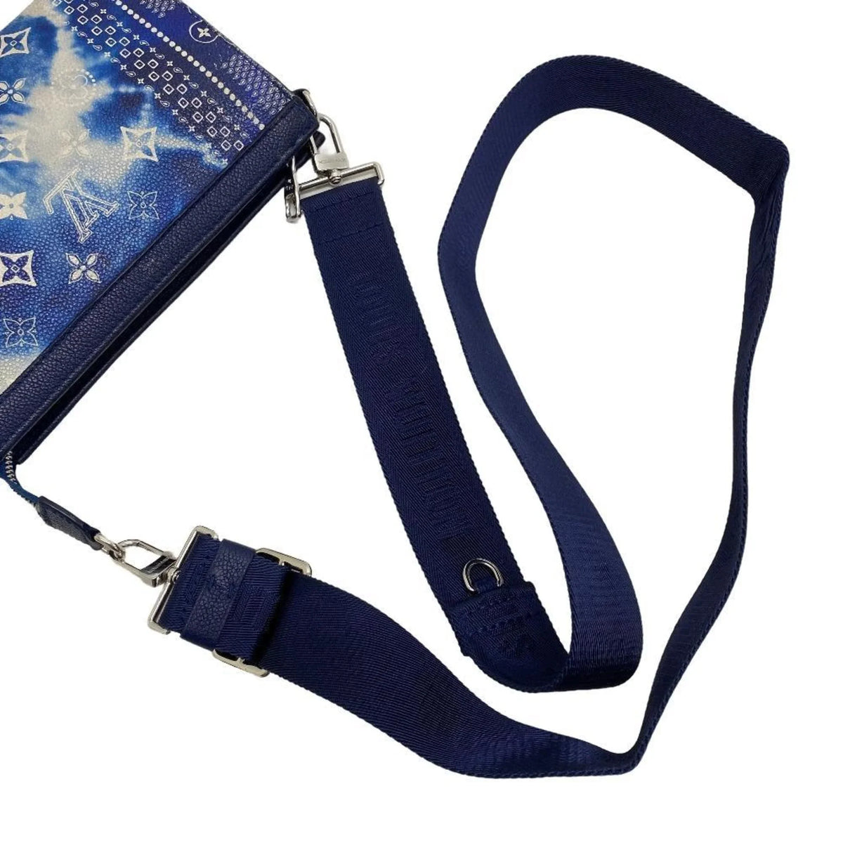 Men's (Fair) Pre-Owned Bandana Shoulder Blue Bag Wallet Wearable Monogram Gaston M81431
