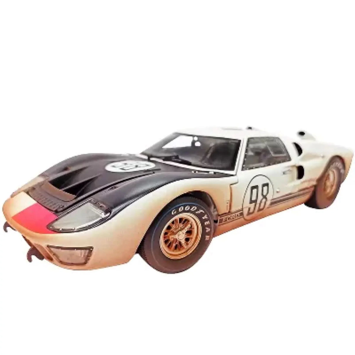 Hood After with Race 1/18 White Diecast II Model Version) 1966 by Car (Dirty GT-40 Collectibles #98 Black Shelby MK