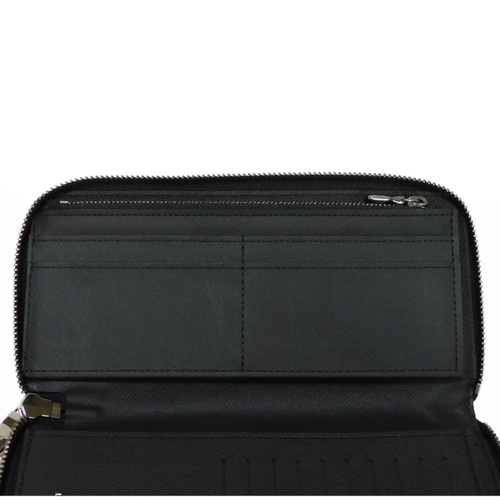 Pre-Owned Vertical Noir Eclipse Men's Zipper Zippy Billfold Wallet Long Monogram Round LV (Good) Logo M62295