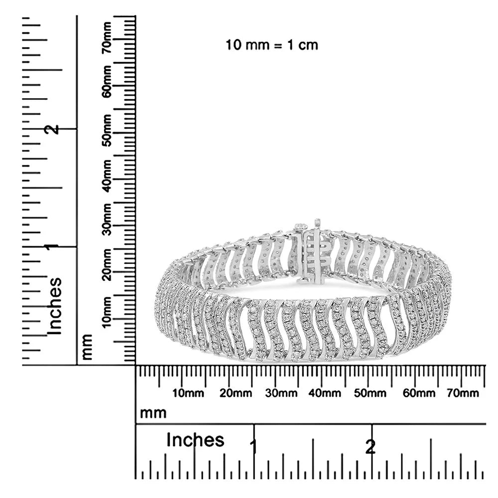 .925 Size Silver (I-J "S" Clarity) wristband 7.25 Round-Cut Sterling Link - Color, Diamond Cttw I3 5.00