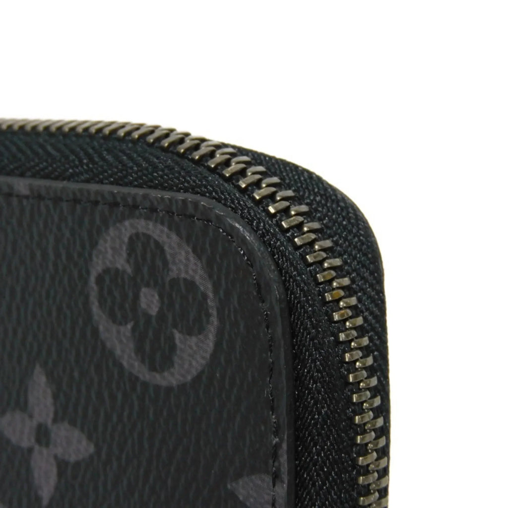 Pre-Owned Vertical Noir Eclipse Men's Zipper Zippy Billfold Wallet Long Monogram Round LV (Good) Logo M62295