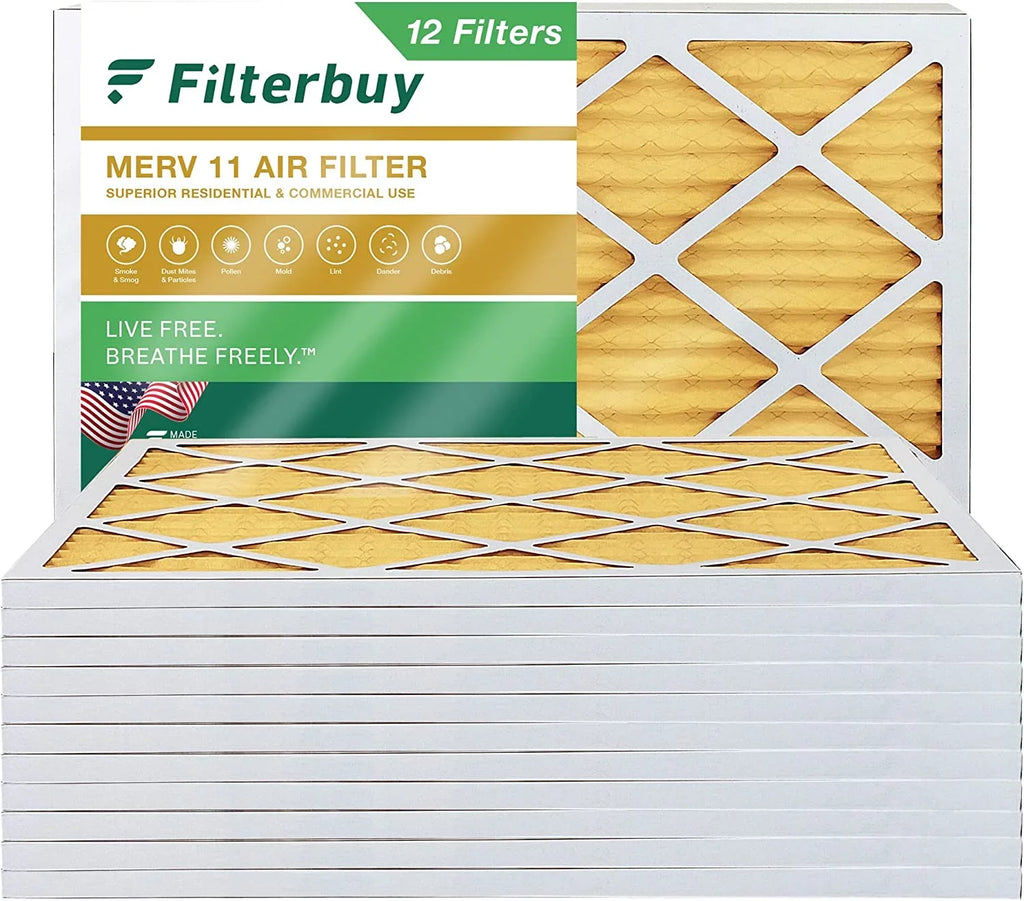 Filterbuy HVAC (12-Pack) Filters 18x24x1 MERV AC Furnace Pleated 11 Air