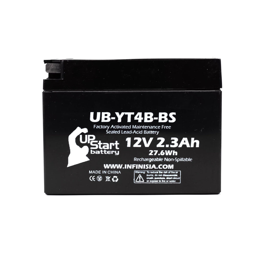 2012 400CC Yamaha UB-YT4B-BS 3-Pack Battery for 12V, Factory SR400 Activated, Free, Battery Maintenance Replacement 2.3Ah, (FI) Motorcycle UpStart -