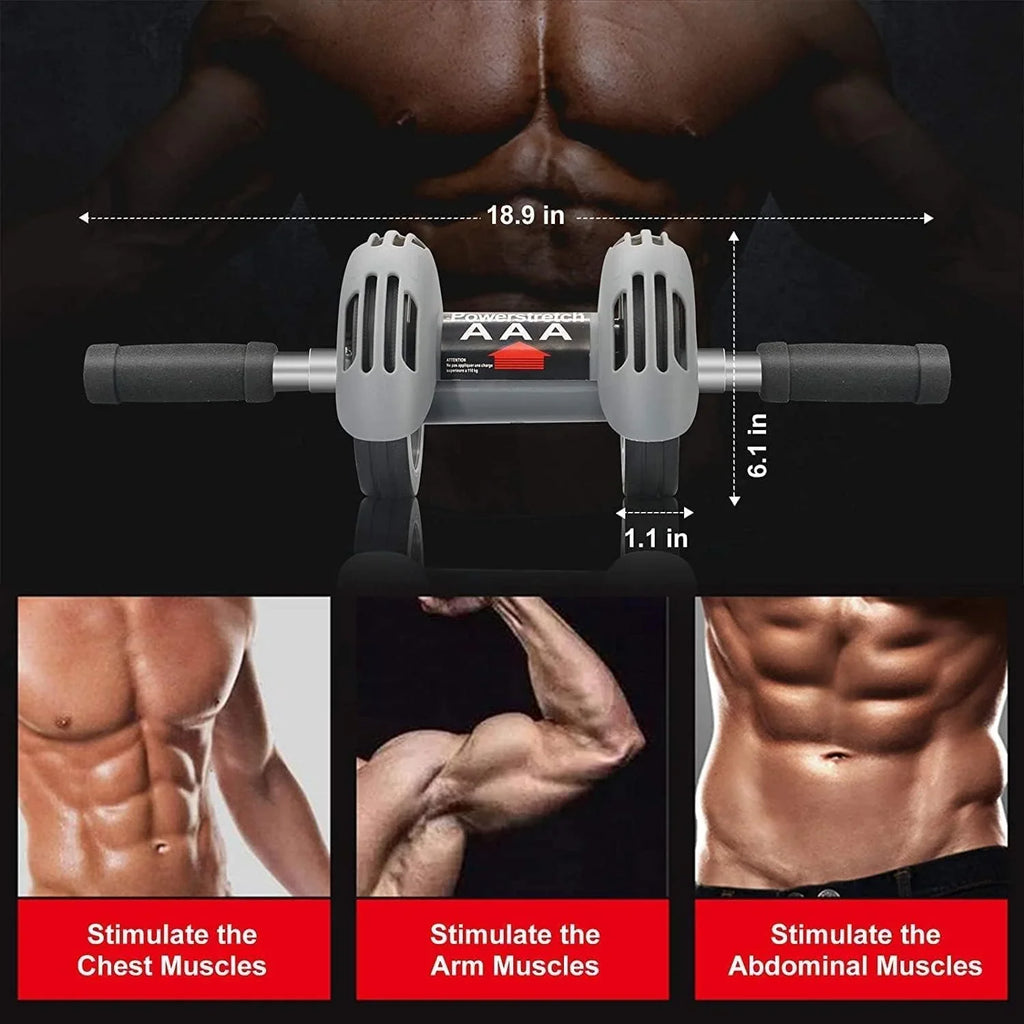 Wheel Fitness Automatic BY Gym Trainer at Core Home Equipmen Beginner Roller Dual for DCJA Exercise Abdominal Or Workouts Rebound