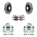 Front Brake Kit 2012 C/V Ram Pads KCD-101645N Dual Piston Drilled Caliper And Coated Ceramic Auto Slotted Rotors Disc For Rear Transit With