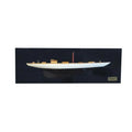 White 401899 in. HomeRoots Decorative Painted Half-Hull Boat Boat, Hand Yacht Shamrock V Black 12 &