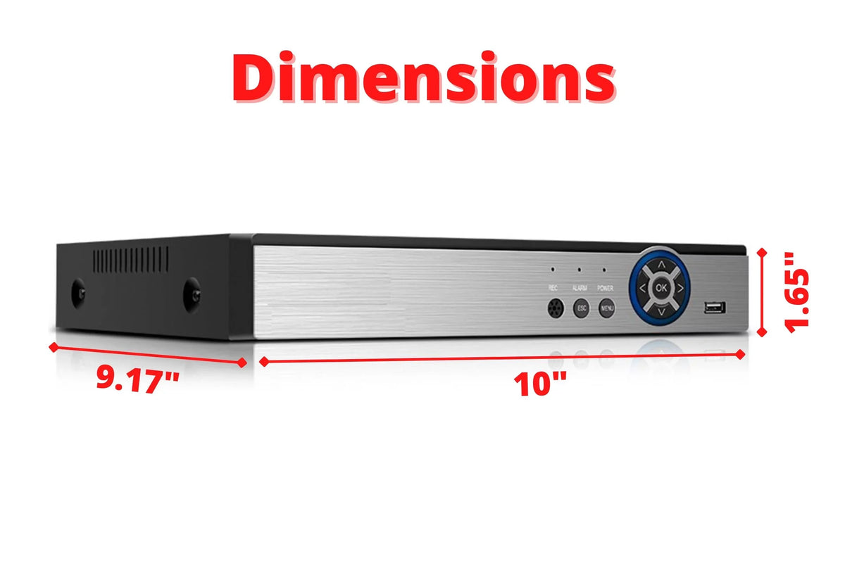 8TB Recorder Evertech Security Cameras Analog AHD DVR TVI CVI 16 with Hybrid HDD Channel with Compatible 1080P Camera