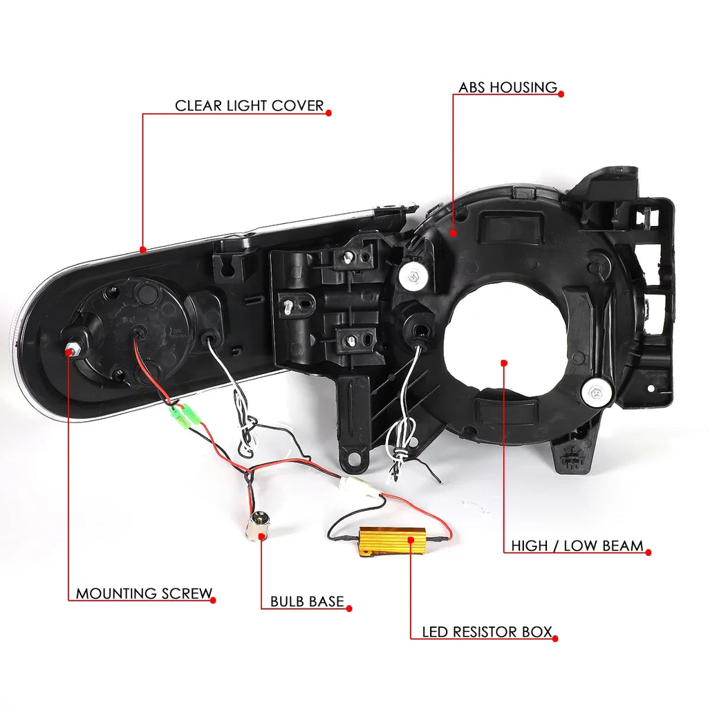 Motoring to Lamps 2014 10 For 08 Pair Headlight 2007 FJ Front 13 Turn DNA HL-LB-FJC07-BK-CL1 Cruiser 09 Corner Black/Clear DRL+Sequential Signal Bumper 11 12 LED