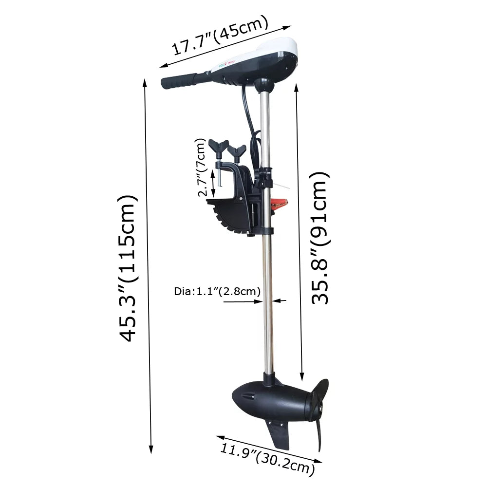 Saltwater Outboard Outboard Electric Motor Thrust Trolling Engine 24V PreAsion 240lbs Electric Motor