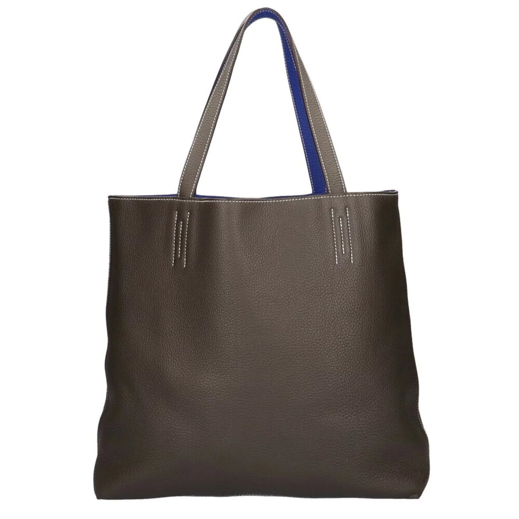 HERMES Double Women's (Good) Sense Bag Hermes Tote Pre-Owned Etain Clemence Taurillon