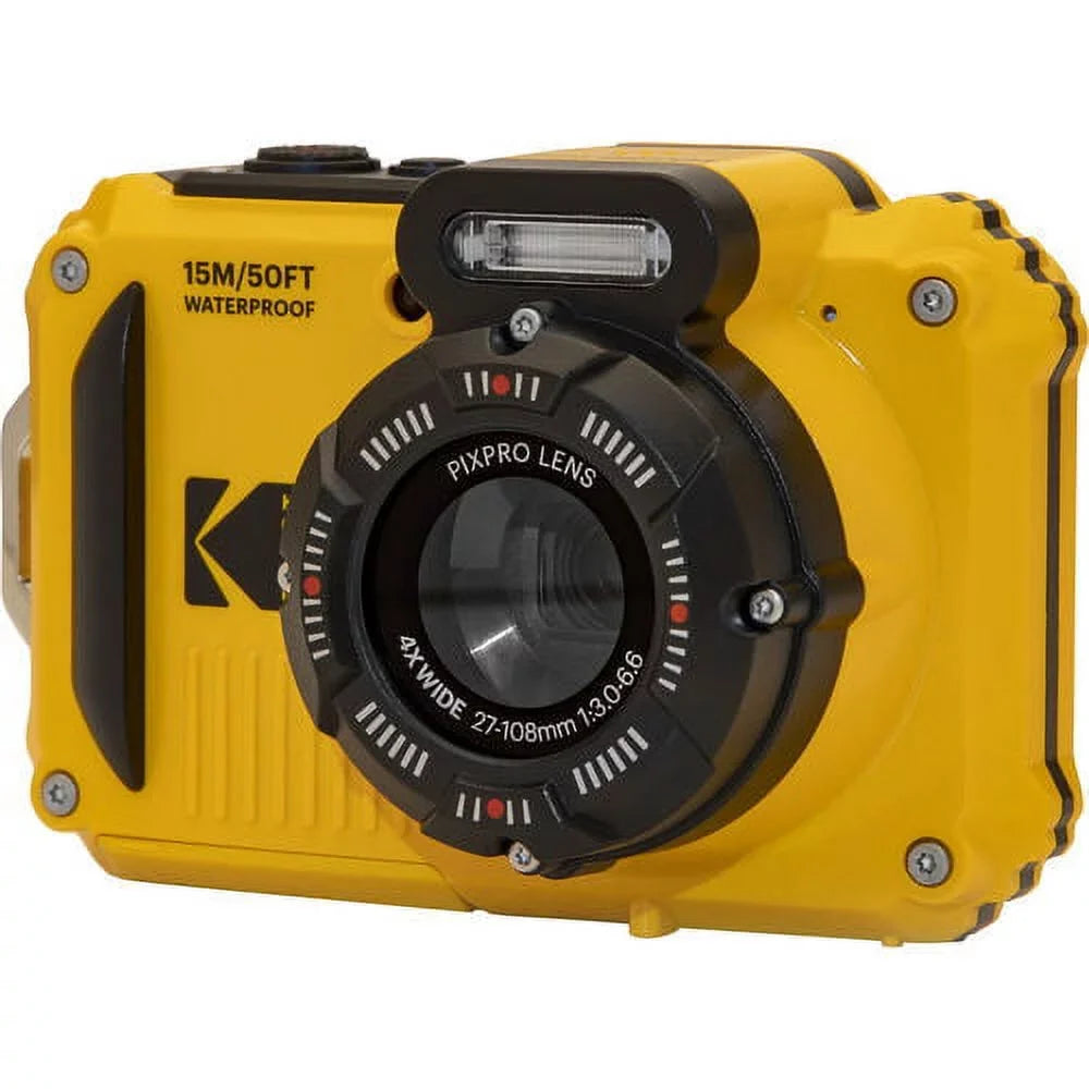 WPZ2 Optical 4X 2.7" Rugged Yellow PIXPRO Camera Digital 16MP Open Kodak Box LCD Full Zoom Video, Waterproof HD