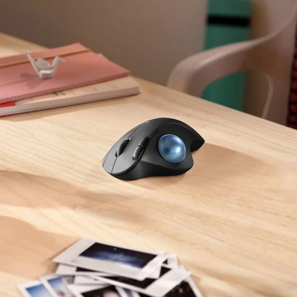 Black Logitech Wireless Easy Control, Tracking, Trackball Thumb Ergonomic Smooth Mouse,