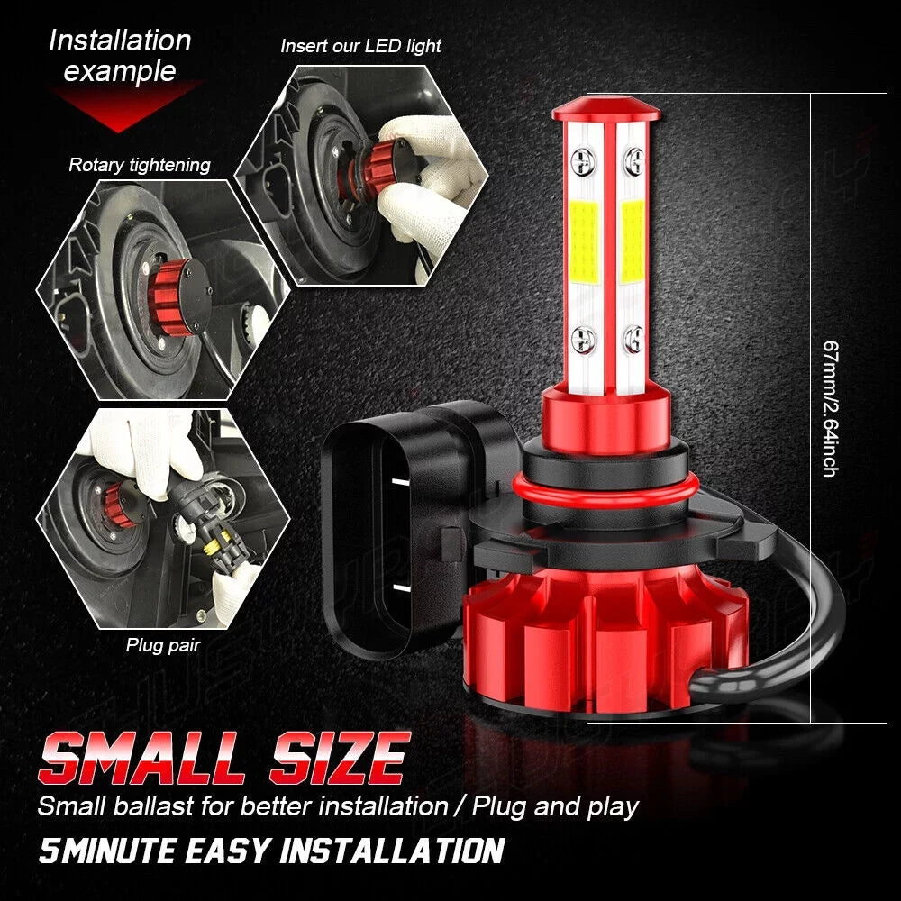 Headlight 2007-2009 H8/H9 Fit 2011 LED Fog 6X for Kit Bulb Mazda CX-7 9005+H7 2010 High/Low