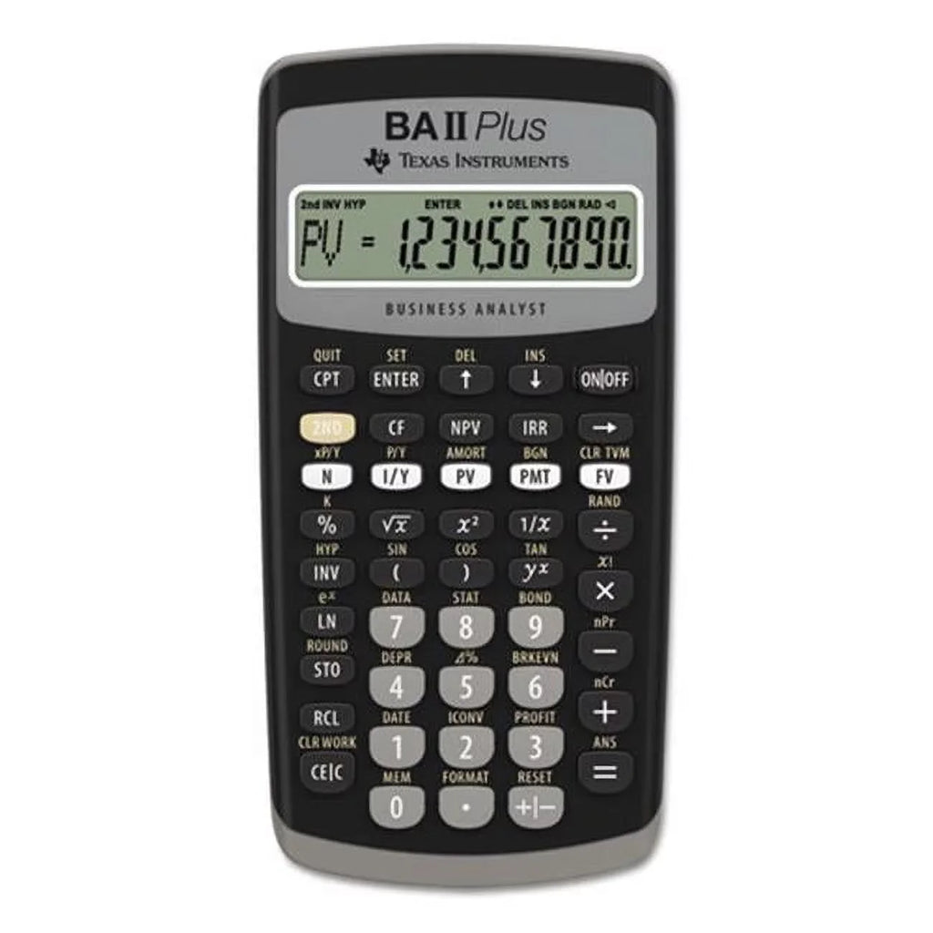 Instrument 10-Digit Calculator, BAII Financial Plus Texas LCD