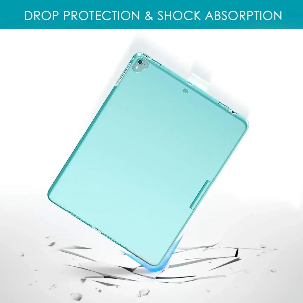 Typecase Protective Backlit for Slim Gen, iPad 9th Generation Generation Trackpad 10.2-inch Case iPad 10.5, Holder Pencil 8th with Air 3, Wireless Cover (Seafoam) with 7th Keyboard (2020), (2021), Pro
