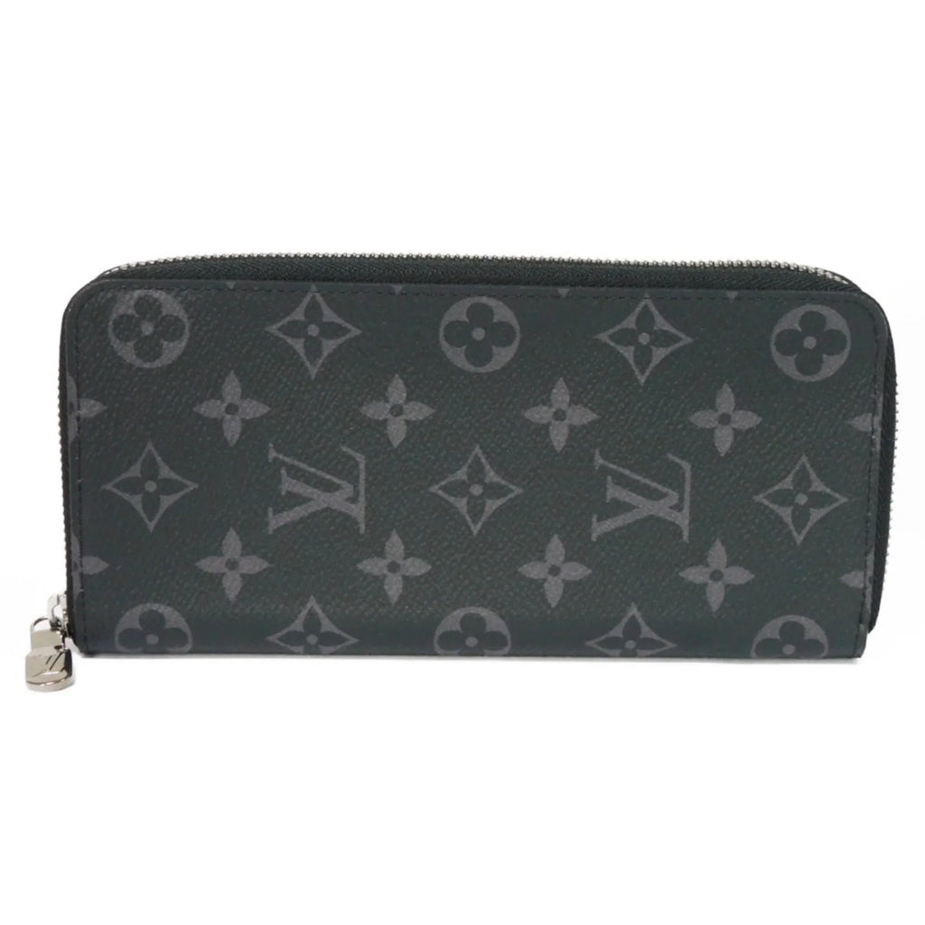 Pre-Owned Vertical Noir Eclipse Men's Zipper Zippy Billfold Wallet Long Monogram Round LV (Good) Logo M62295