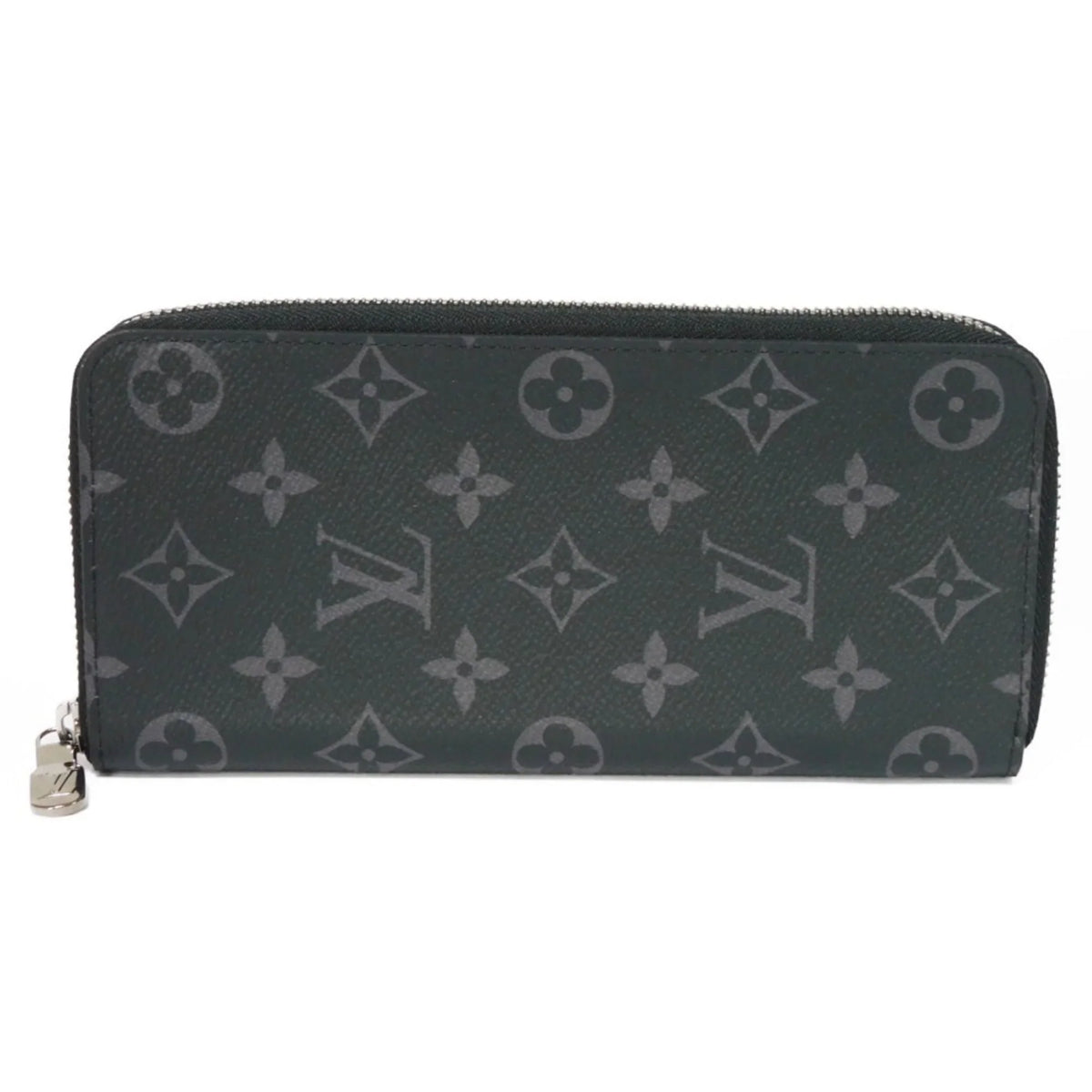 Pre-Owned Vertical Noir Eclipse Men's Zipper Zippy Billfold Wallet Long Monogram Round LV (Good) Logo M62295