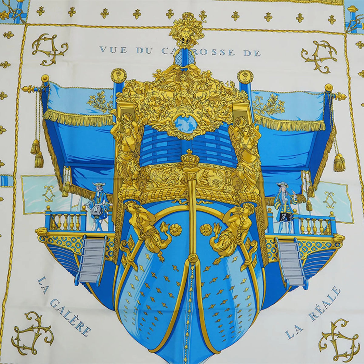 (Like Light Scarf New) Blue Silk Hermes Pre-Owned