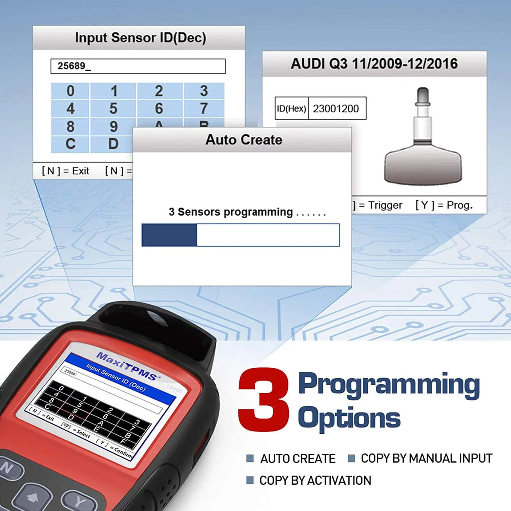Tool Program, Reset, Key Relearn Fob TS408, Sensor Testing Autel TPMS Activation, TPMS