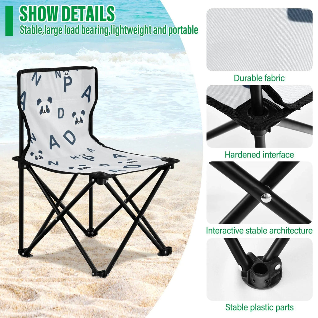Pandas Chair Fishing and Portable Small Chair with Kids Outdoor for Chair Alphabet Chair Lawn Cartoon Beach Bag Carry Camping Folding