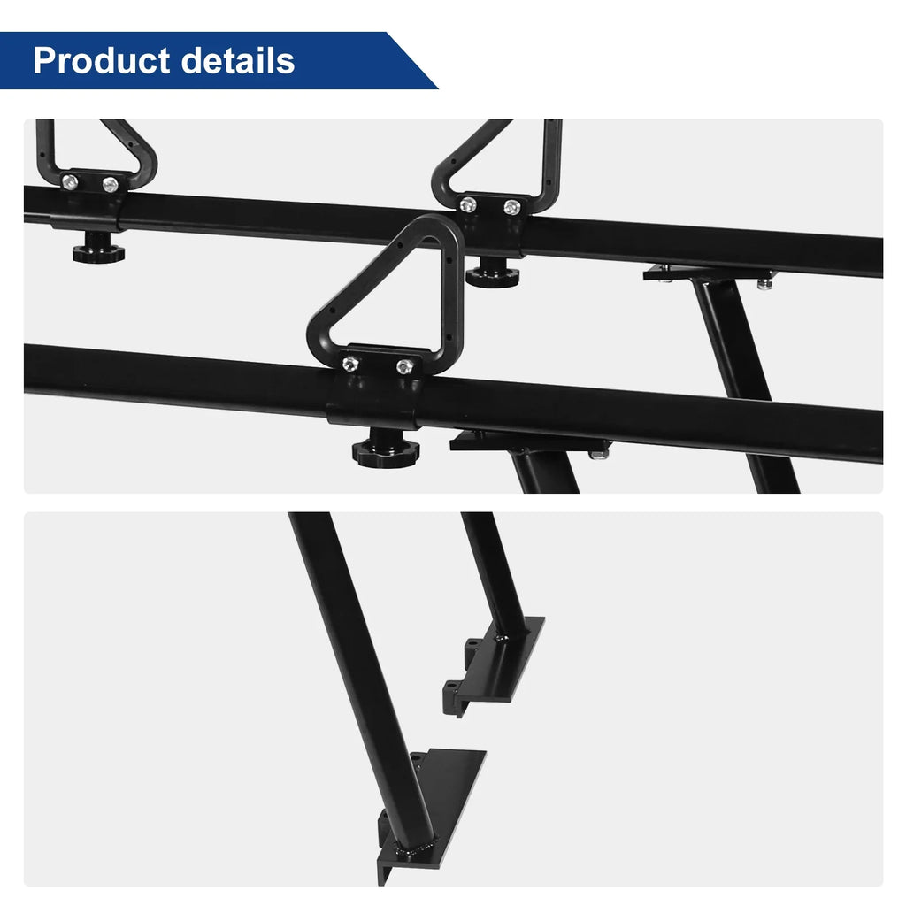 Aluminum Black Ladder Racks, Racks Truck Ladder Surfboard Truck Capacity Bed Kayak Universal (No-Drilling Required) Lumber for 1,000lbs Cargo BoardRoad Pickup
