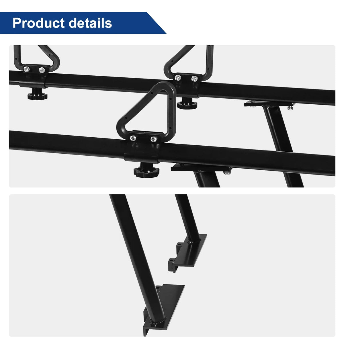 Aluminum Black Ladder Racks, Racks Truck Ladder Surfboard Truck Capacity Bed Kayak Universal (No-Drilling Required) Lumber for 1,000lbs Cargo BoardRoad Pickup