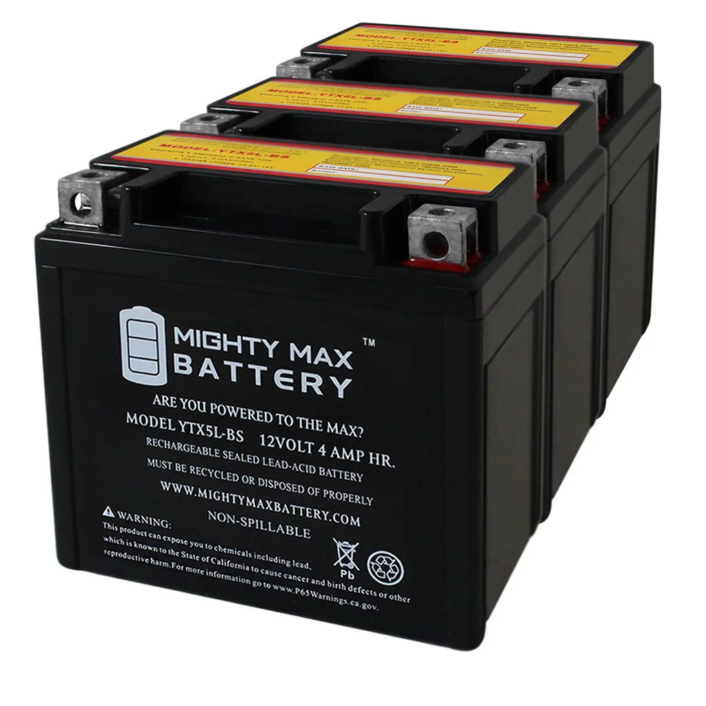 YTX5L-BS 12V Pack 2000 Kymco - 9 3 50 Battery - Super Replaces 4AH