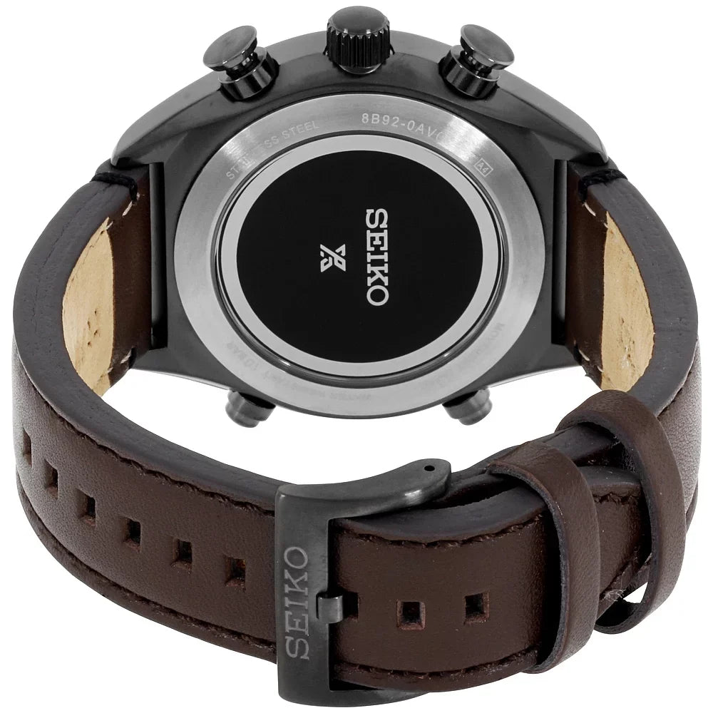 Prospex Radio Men's SSG015 Watch Solar Black Leather Ion Sync Seiko