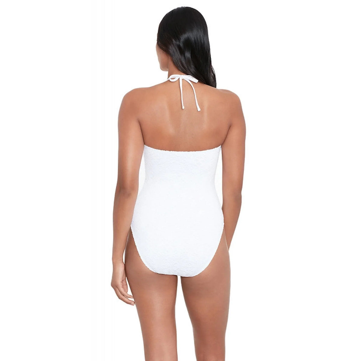 Size White One-Piece Bandeau Crochet LAUREN 4 Ralph Womens Ring Lauren