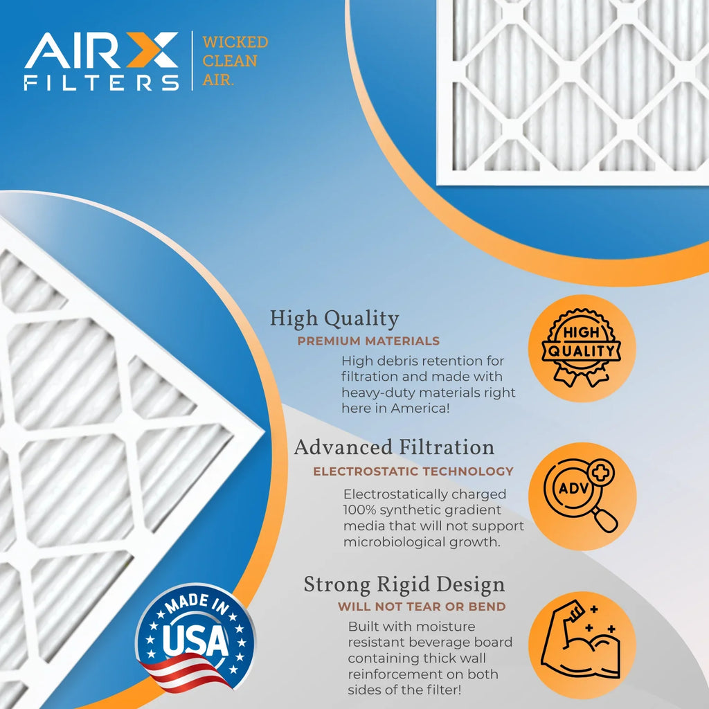 7 MPR AIR. Air 1200 Electrostatic 21.5x23.5x1 21.5x23.5x1 HVAC Filter to Filters MERV WICKED Furnace & by Conditioner Made AIRX Air MPR Comparable Filter CLEAN Pack FILTERS 4 11 USA Pleated FPR 1000,