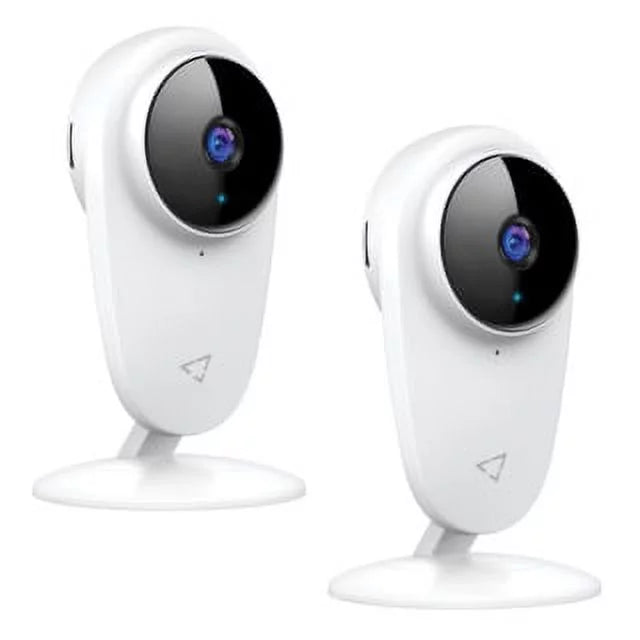 2 Vision, Night Security Indoor Enabled, Pack Smart 1080P White, Home with Wi-Fi Color Victure Camera