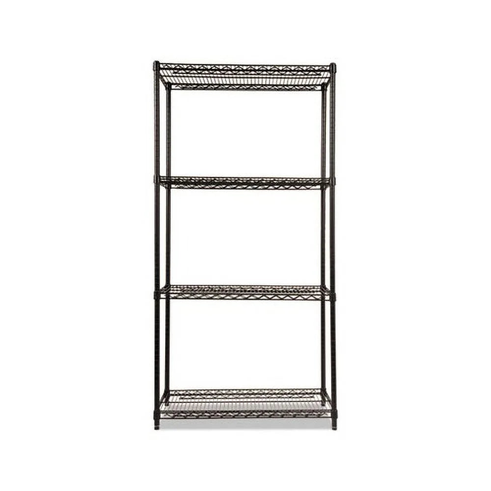 Certified x Shelving Wire 72h, 36w Industrial 18d x Black NSF Kit 4-Shelf