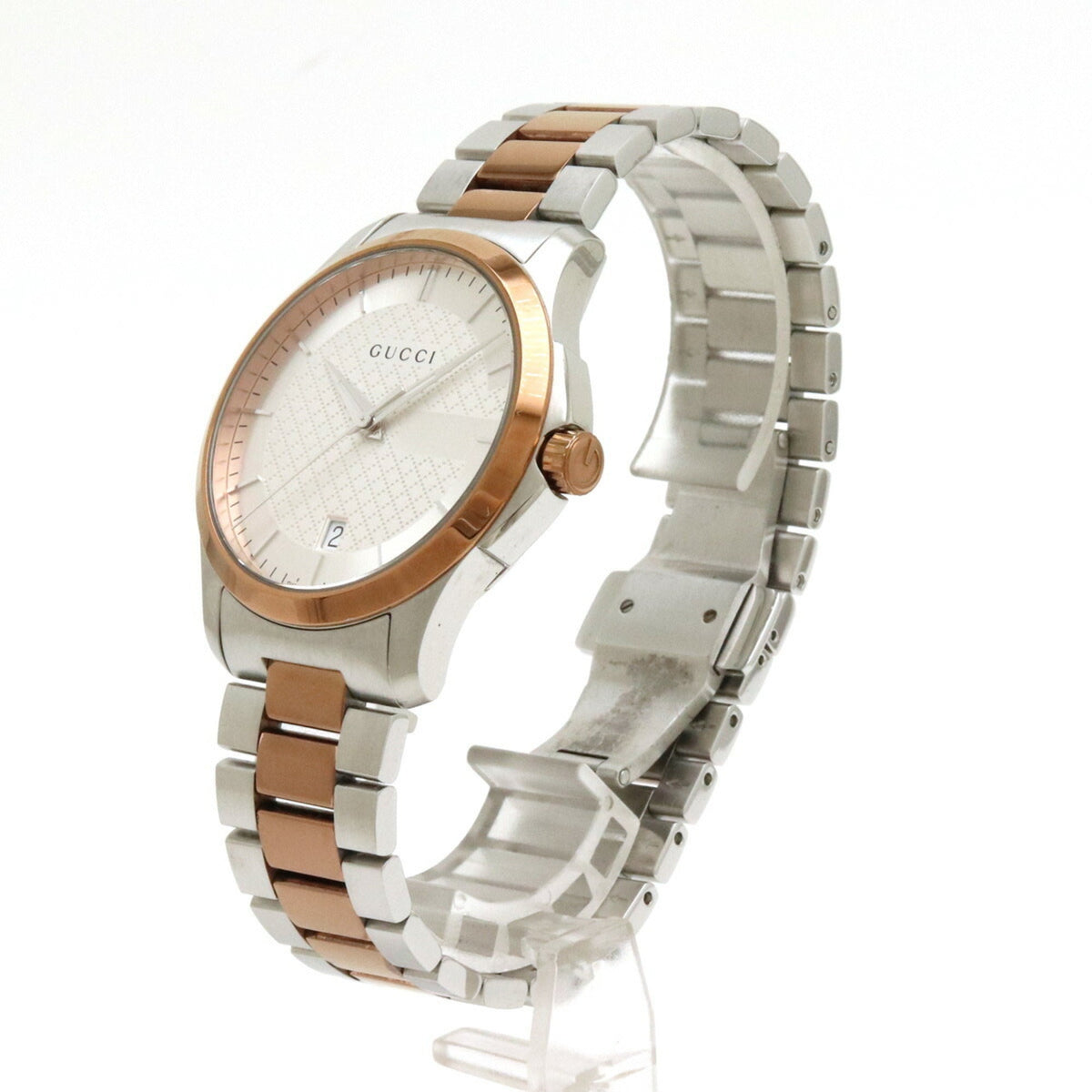 Men's Dial Quartz Watch 126.4 Collection YA126447 Date SS Silver Pre-Owned G PGPVD Timeless (Good)