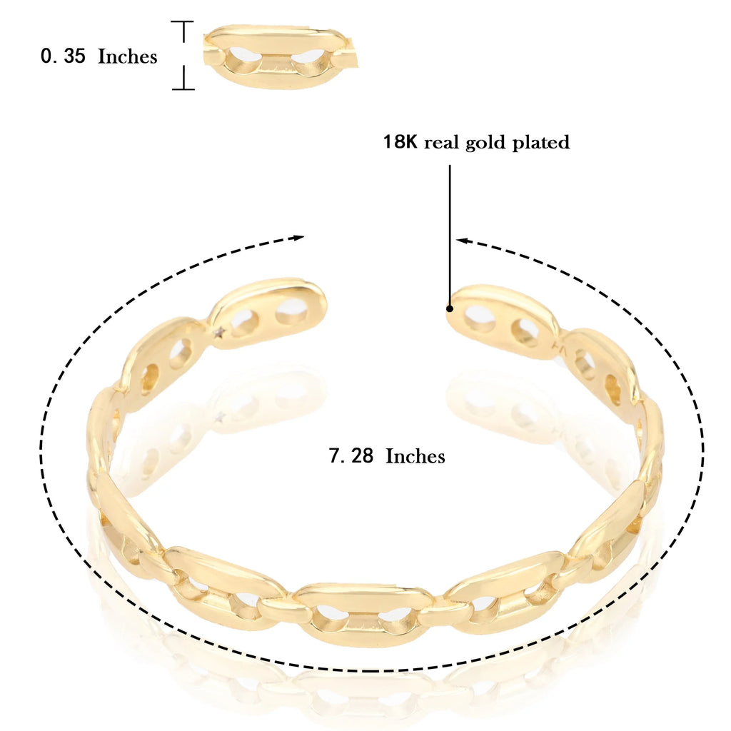 Women Havana Gold-plated For Mariner Callie 18K Bangle Link Vintage