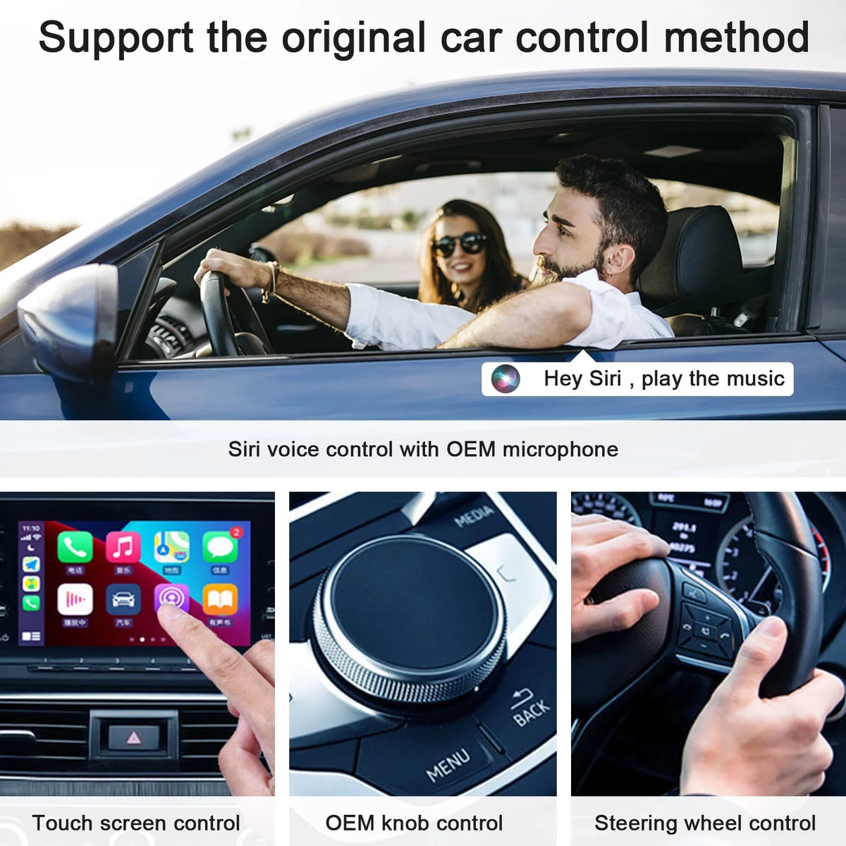 iPhone Player Adapter Wireless Car Carplay IOS Dongle Navigation Replacement for USB