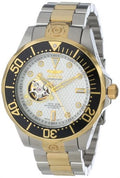 Two Automatic Tone Stainless Watch Textured Invicta Dial 13704 Steel Grand Men's White Diver