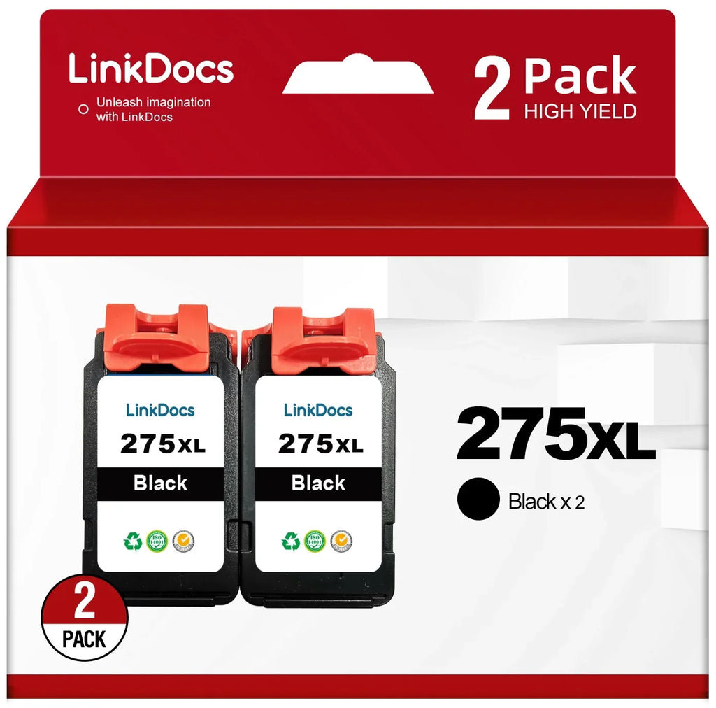 275 TR4700 for Printer Cartridges 275XL Black) PIXMA Cartridge TS3522 (2 Ink TS3500 Canon TS3520 TR4720 for Canon PG-275XL Ink Work 275XL Replacement