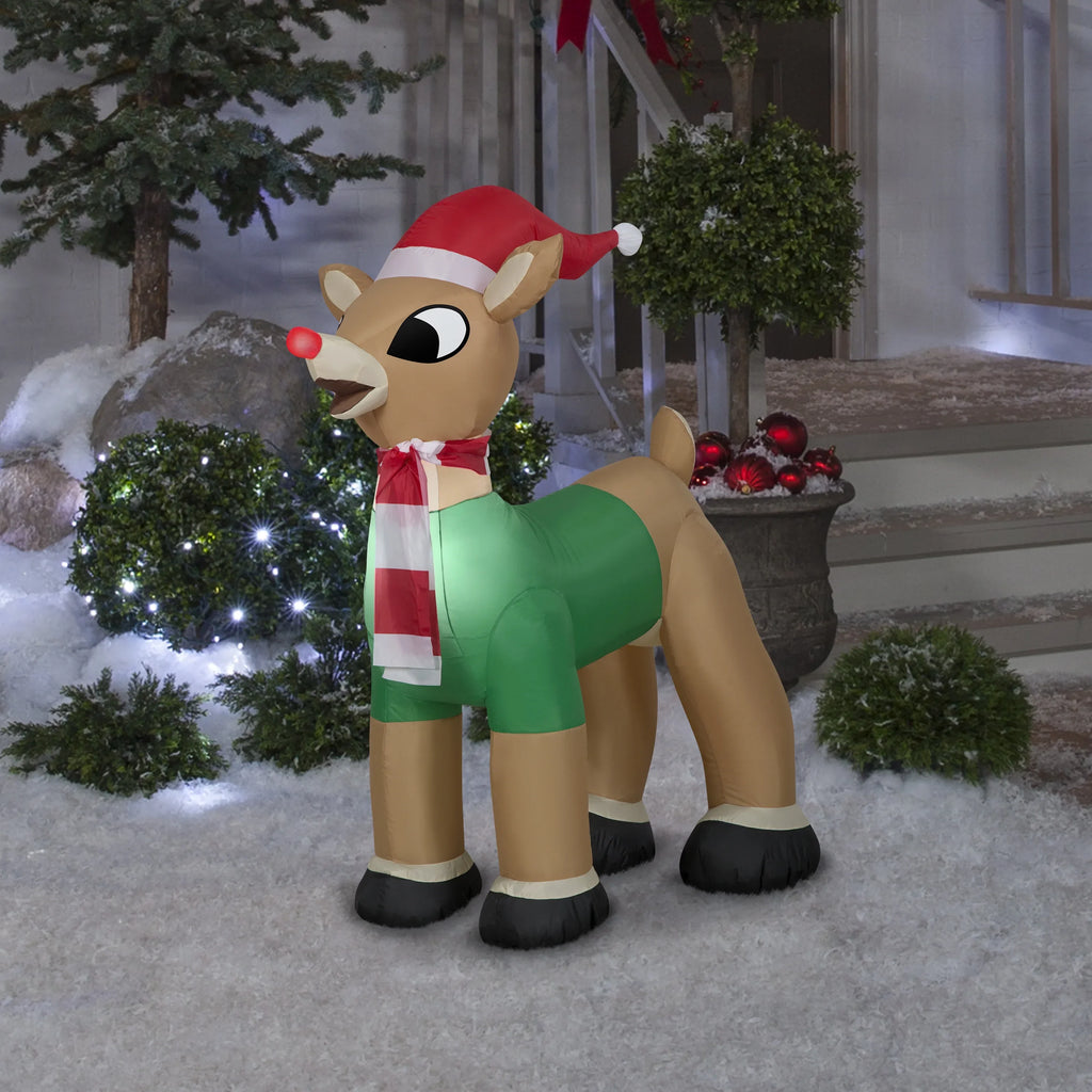 Gemmy Green 3.5 Inflatable Outfit ft. in Rudolf